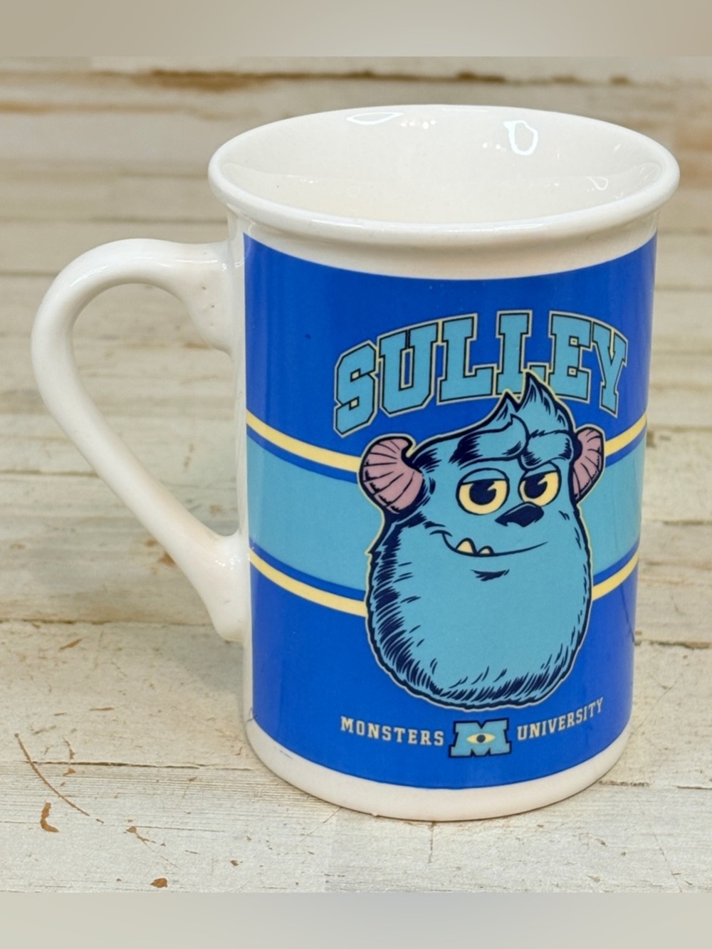 Monsters University MU Mike Wazowski Sulley Blue Coffee Mug Cup Disney Pixar - Picture 3 of 8